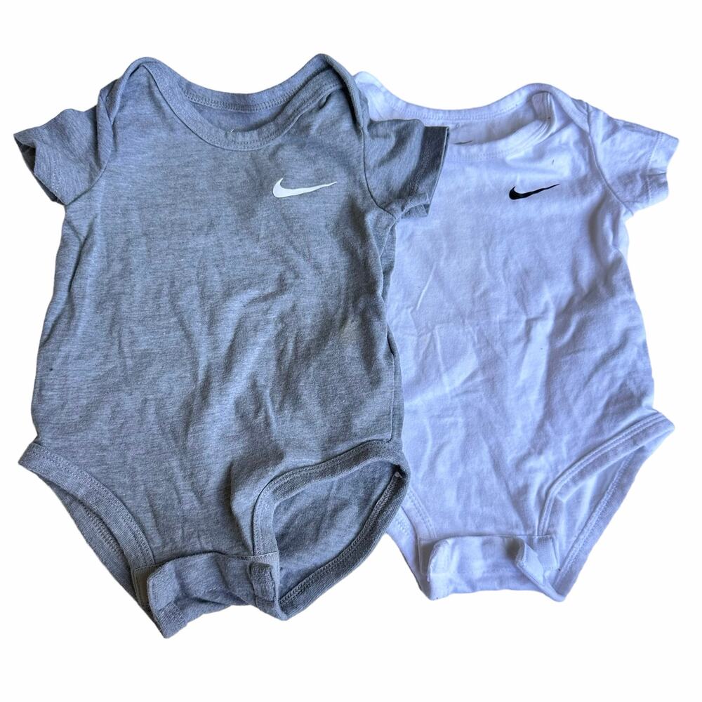 Nike Bodysuit Bundle - Gray and White - Short Sleeve 6 months